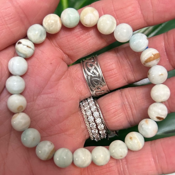 GORGEOUS caribbean calcite handmade beaded bracelet 8mm - Picture 2 of 6